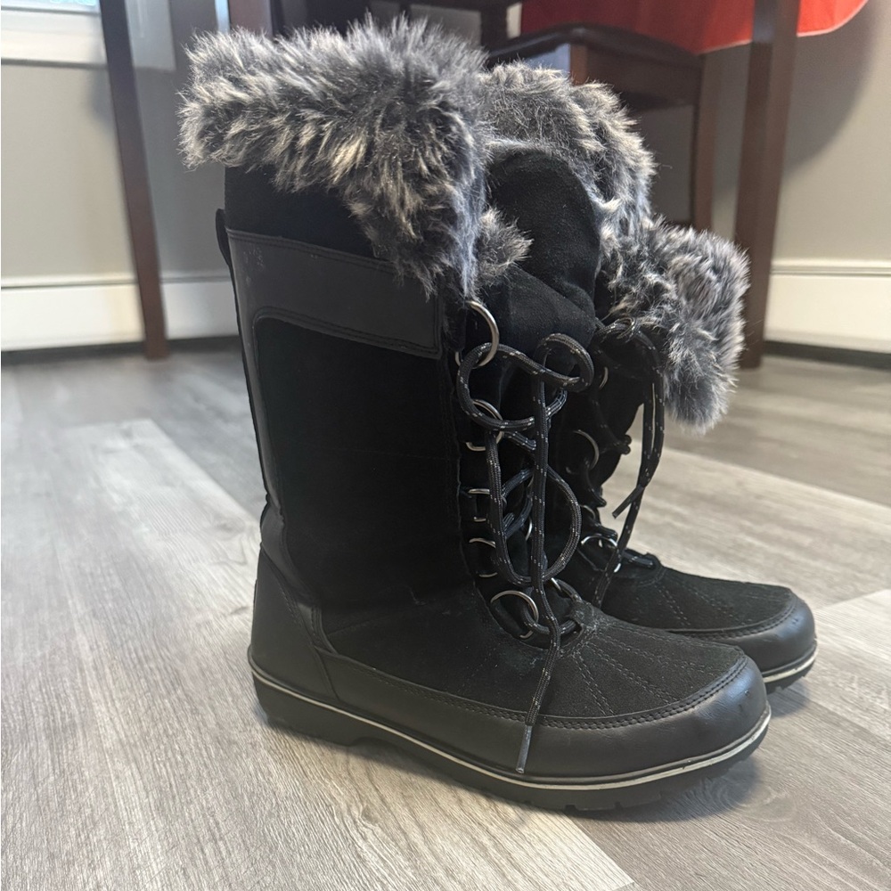 Women's Black Fur-Lined Winter Boots